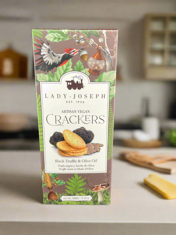 Lady Joseph Artisan Vegan Crackers Black Truffle and Olive Oil